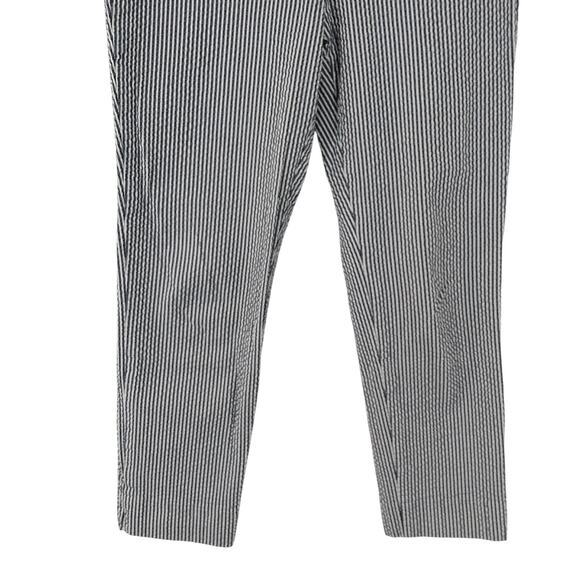 NWOT! ANN TAYLOR! BLUE & WHITE STRIPED SEERSUCKER CROPPED PANTS, SLACKS! SZ 4 - Picture 6 of 10